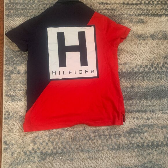 Blue, red and white Tommy Hilfiger vintage polo (XS) - Picture 2 of 4